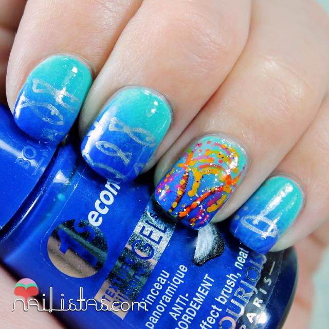 Nail art de San juan (con fuegos artificiales y sardinas)