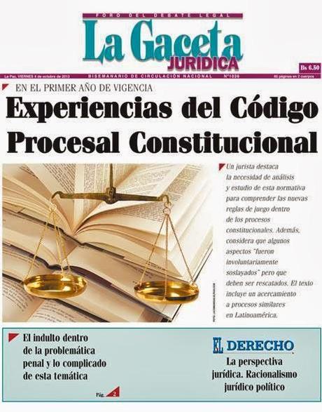 Código Procesal Constitucional: experiencias a un año de vigencia en Bolivia