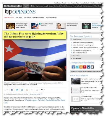 “Los Cinco Cubanos estaban combatiendo el terrorismo. ¿Por qué los encarcelamos?”  publicó The Washington Post