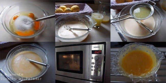 fases lemon curd en microondas