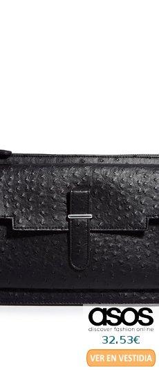 Clutch rígido de piel de avestruz de ASOS