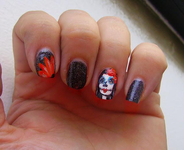 Nail art la Catrina o sugarskull