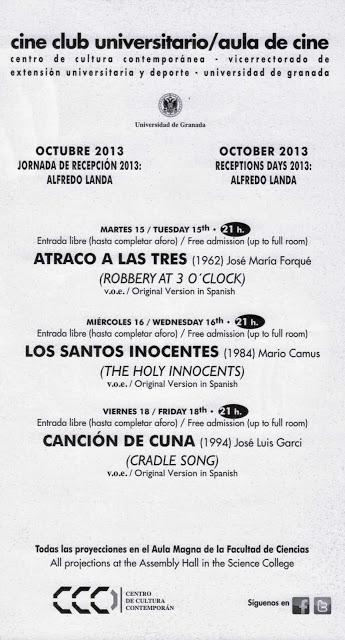 Cine Club Universitario de Granada, actividades para el mes de Octubre