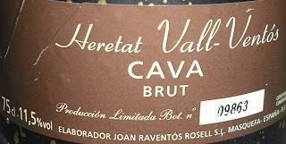 Cava Vall-Ventós Gran Heretat, de Bodegas Raventos Rosell