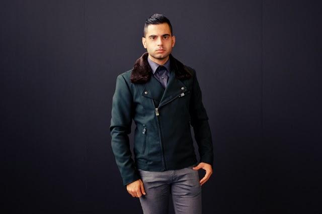 Military jacket with fur