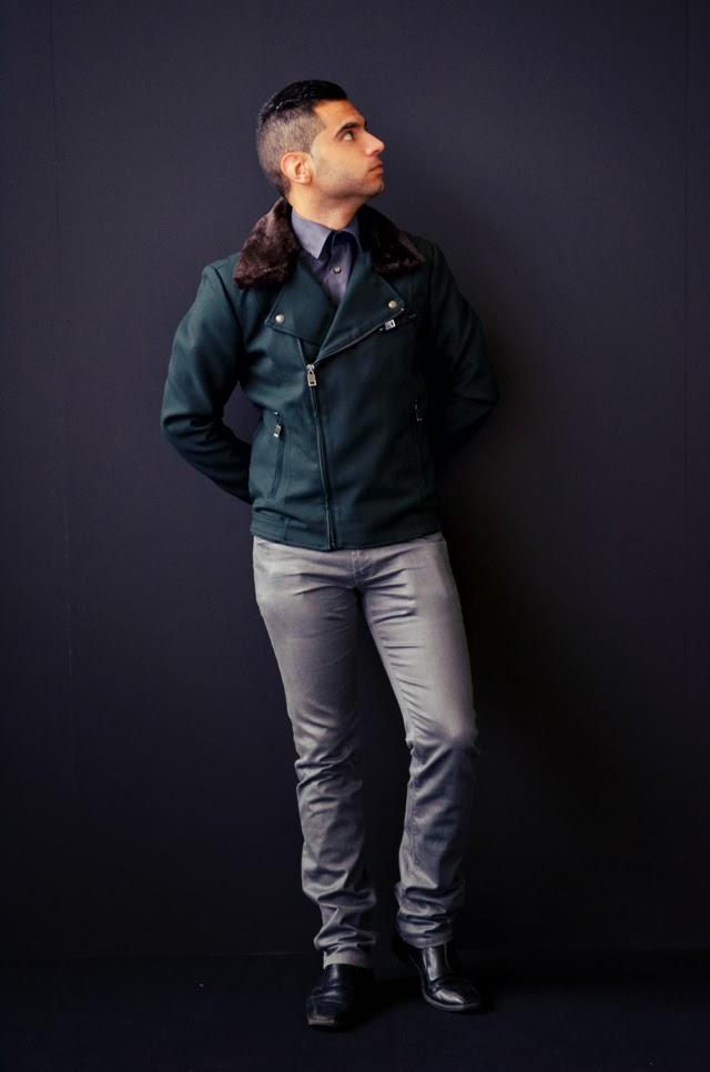 Military jacket with fur