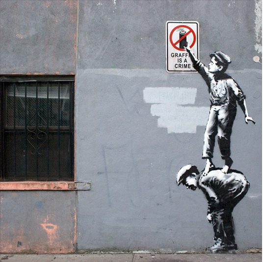 Banksy The Street Is In Play, 18 Allen Street Near Canal Street