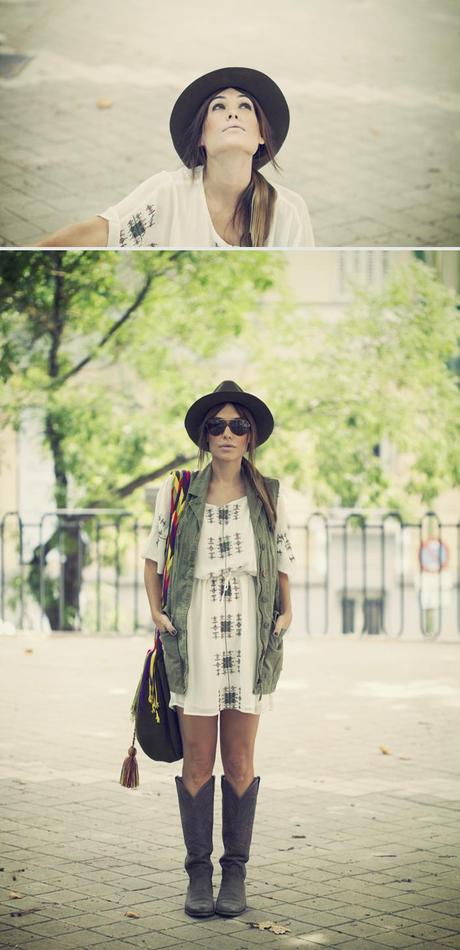 street style barbara crespo easy and comfy outfit sheinside dress sendra boots