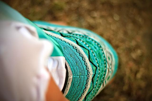 Blue&white; - Ethnic skirt