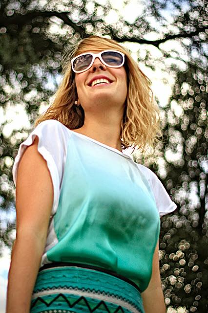 Blue&white; - Ethnic skirt