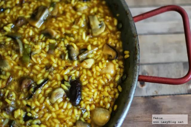 Arroz meloso con venado y hongos. Receta