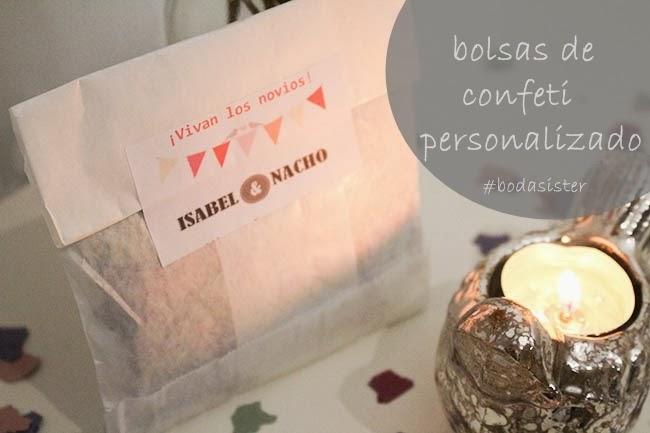 Boda Sister: Las bolsas de confeti personalizado