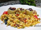 Arroz vegetal alcachofas baby rellenas botifarra negra