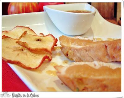 Solomillo de pavo a la manzana con chips