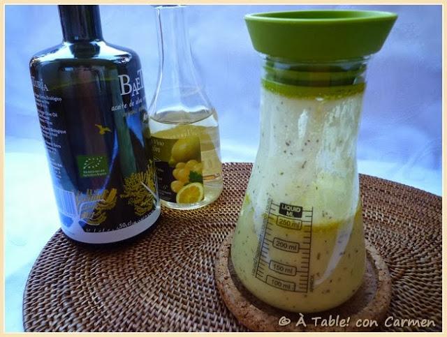 Vinagreta de Yogur, Menta y Limón