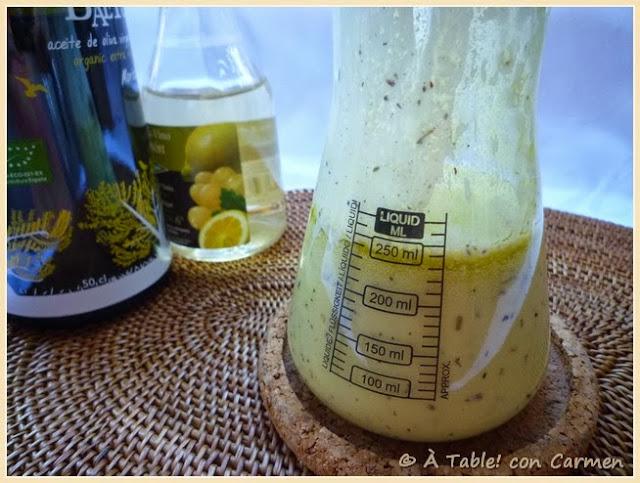 Vinagreta de Yogur, Menta y Limón