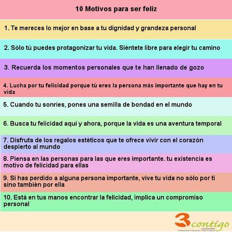 10 motivos para ser feliz