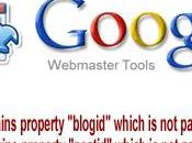 Error: Page contains property "blogid" which part schema.