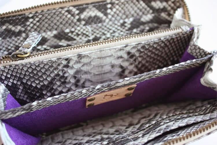 python leather wallet