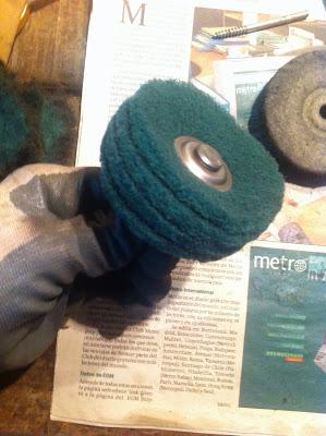 Disco de estropajo a punto para su uso