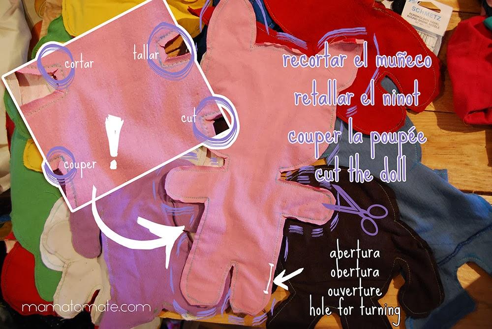 Como hacer desde cero un muñeco de trapo reciclando una camiseta de punto