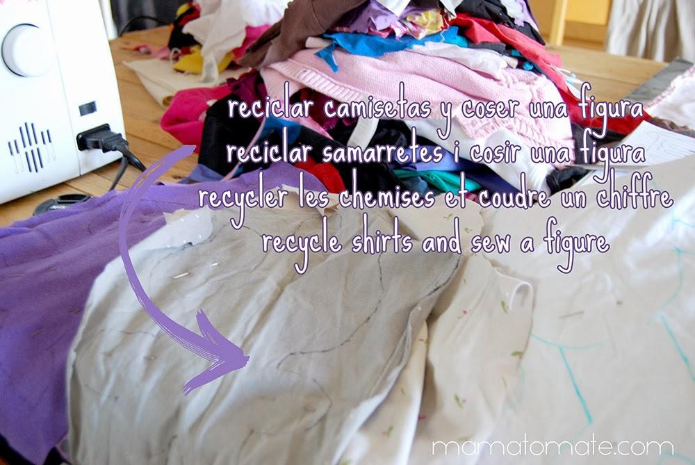 Como hacer desde cero un muñeco de trapo reciclando una camiseta de punto