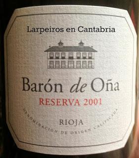 Vino Tinto Barón de Oña 2001: Va a esta bueno