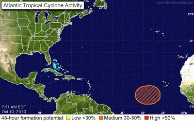 Baja presión se convertiría en depresión tropical.