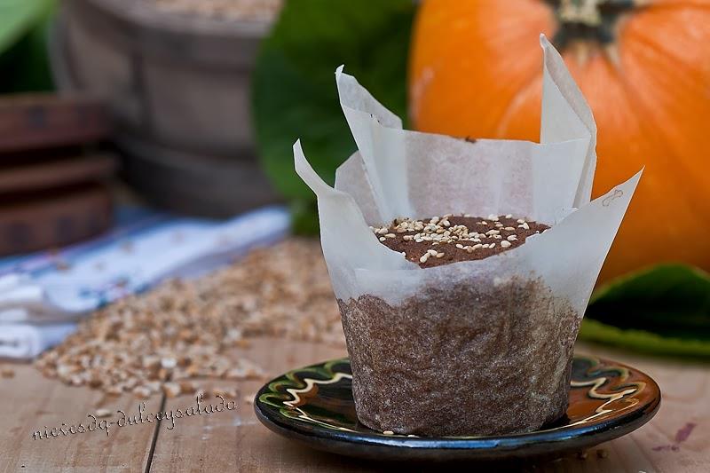 MUFFINS DE CALABAZA Y PERA, CON FRUTAS DESHIDRATADAS