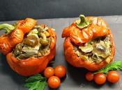 Pimientos rellenos arroz setas toque oriental