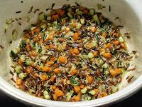 Pimientos rellenos de arroz y setas con un toque oriental