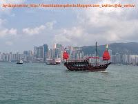 Pasear en Sampan en Hong Kong