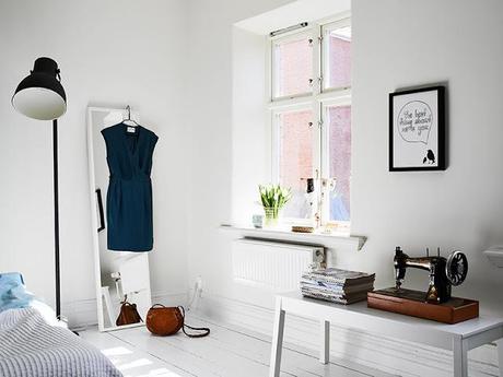 Decoracion escandinava con un toque de azul vintage