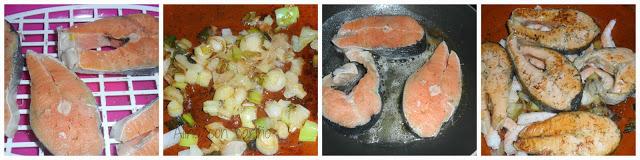 SALMÓN EN SALSA DE GAMBAS