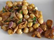 Garbanzos rebozuelos jamón