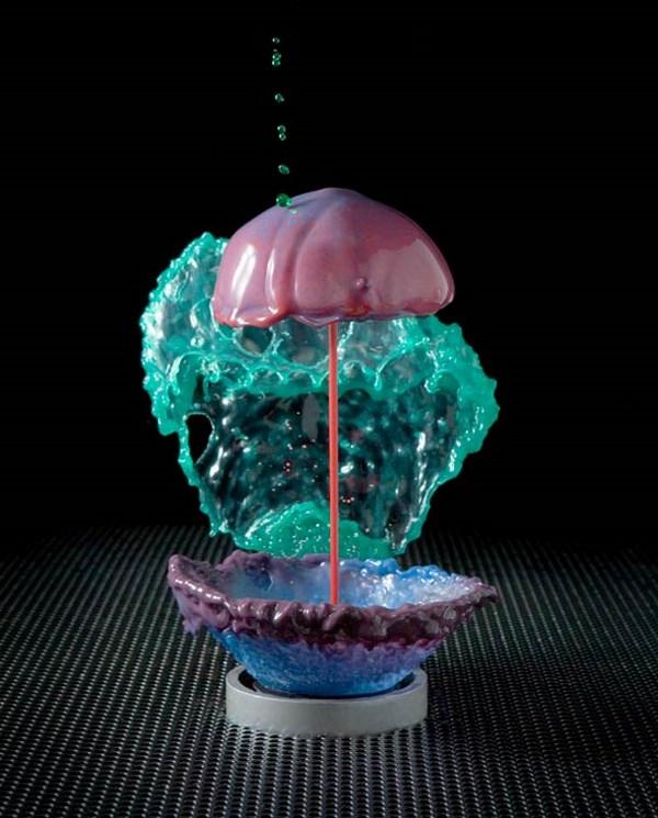 esculturas con liquidos de colores por jack long