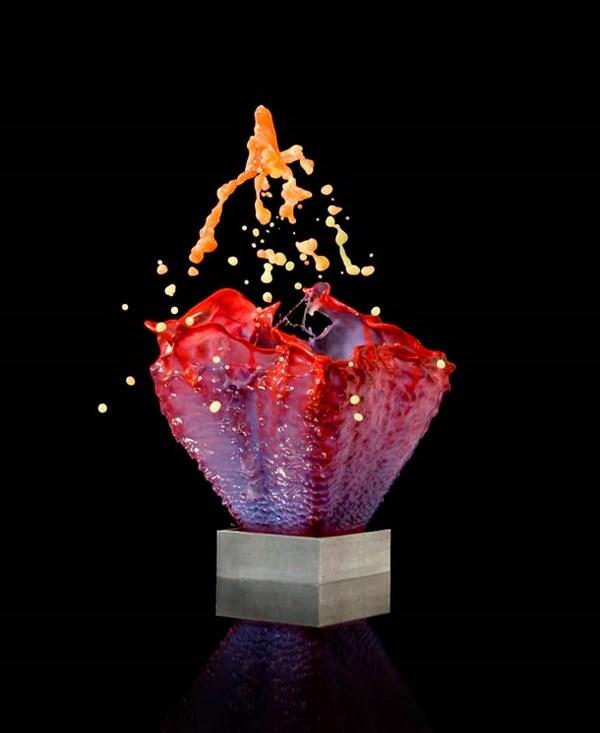 esculturas con liquidos de colores por jack long