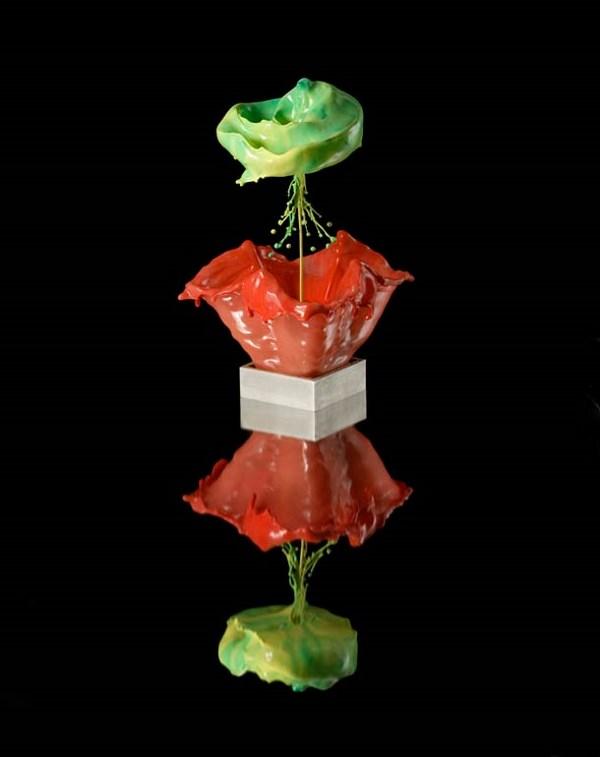 esculturas con liquidos de colores por jack long