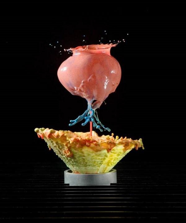 esculturas con liquidos de colores por jack long