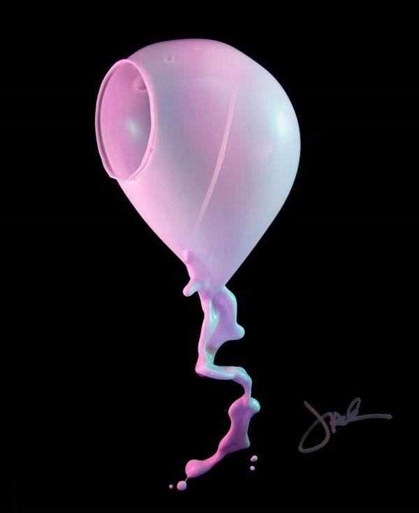 esculturas con liquidos de colores por jack long