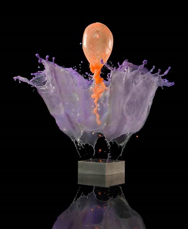 esculturas con liquidos de colores por jack long