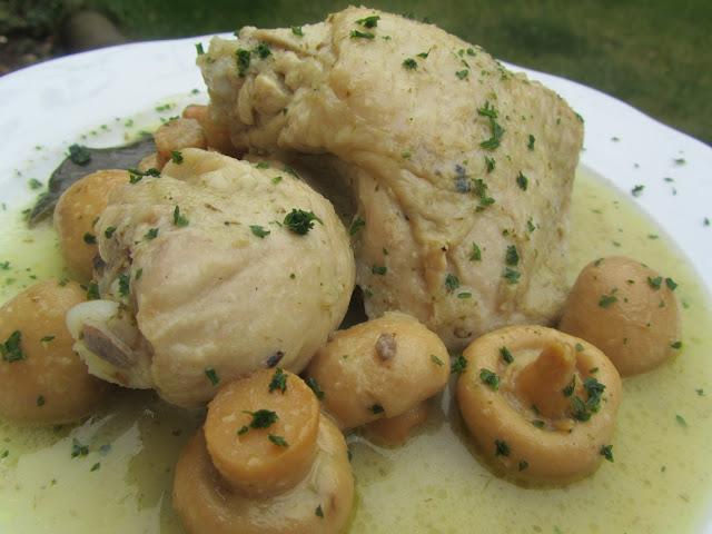 Pollo en salsa de cebolla