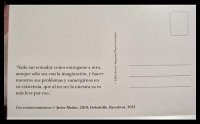 Promoción de postales de libros de Javier Marías