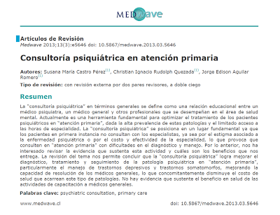 Consultoría Psiquiátrica en Atención Primaria - Castro y col.