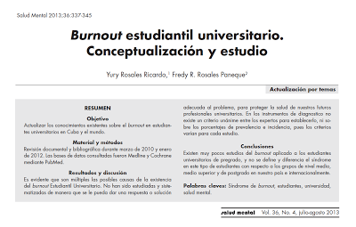 Burnout estudiantil universitario - Rosales y Rosales