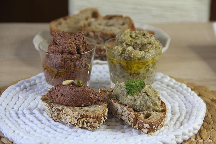 Tapenade roja y caviar de berenjena