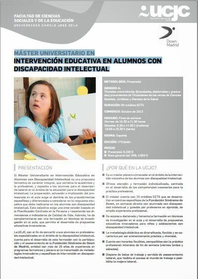 Máster Universitario en Intervención Educativa en Alumnos con Discapacidad Máster Universitario en Intervención Educativa en Alumnos con Discapacidad