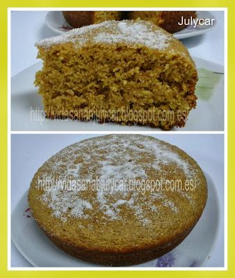 Bizcocho de cúrcuma con almendras y sin huevo