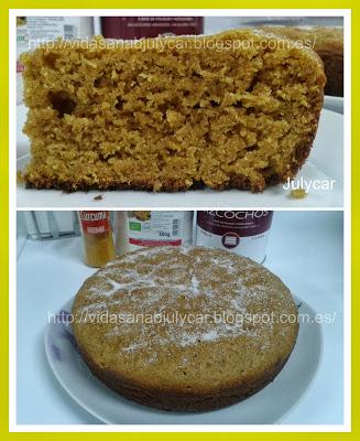 Bizcocho de cúrcuma sin huevo