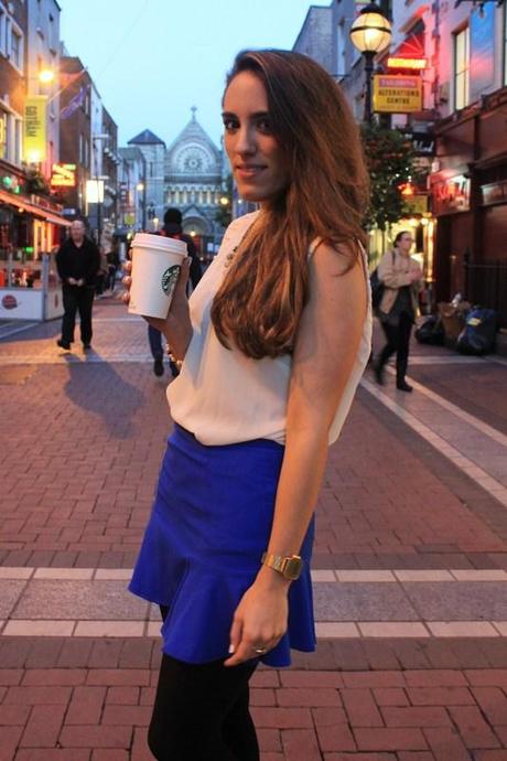 blue skirt outfit